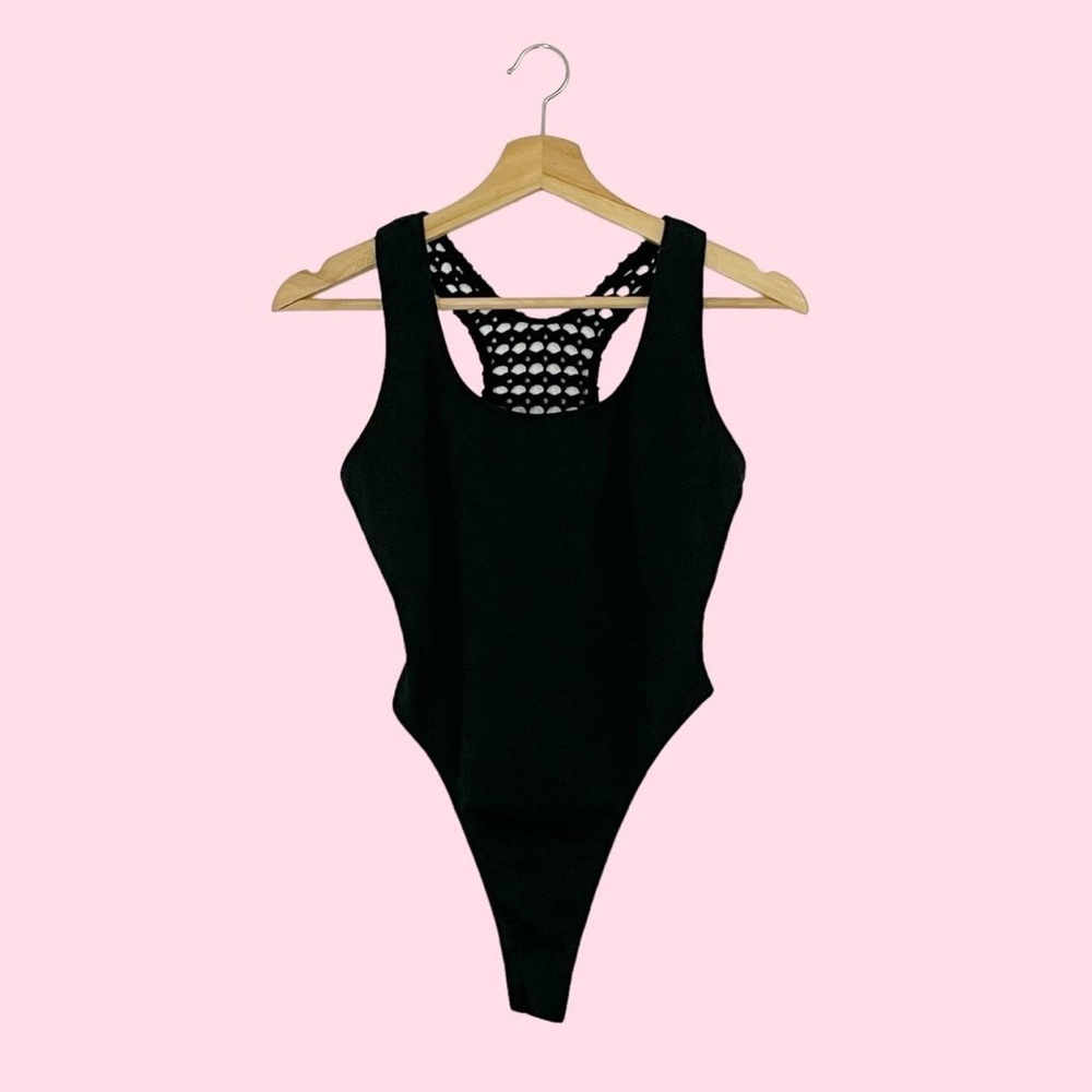 VINTAGE BLACK THONG BODYSUIT
